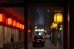 夜幕下的城市天际线与沿街灯光，深夜档主推短片取景画面