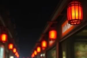 老巷子墙面上的斑驳灯光与晾衣绳，晚安旧巷剧照